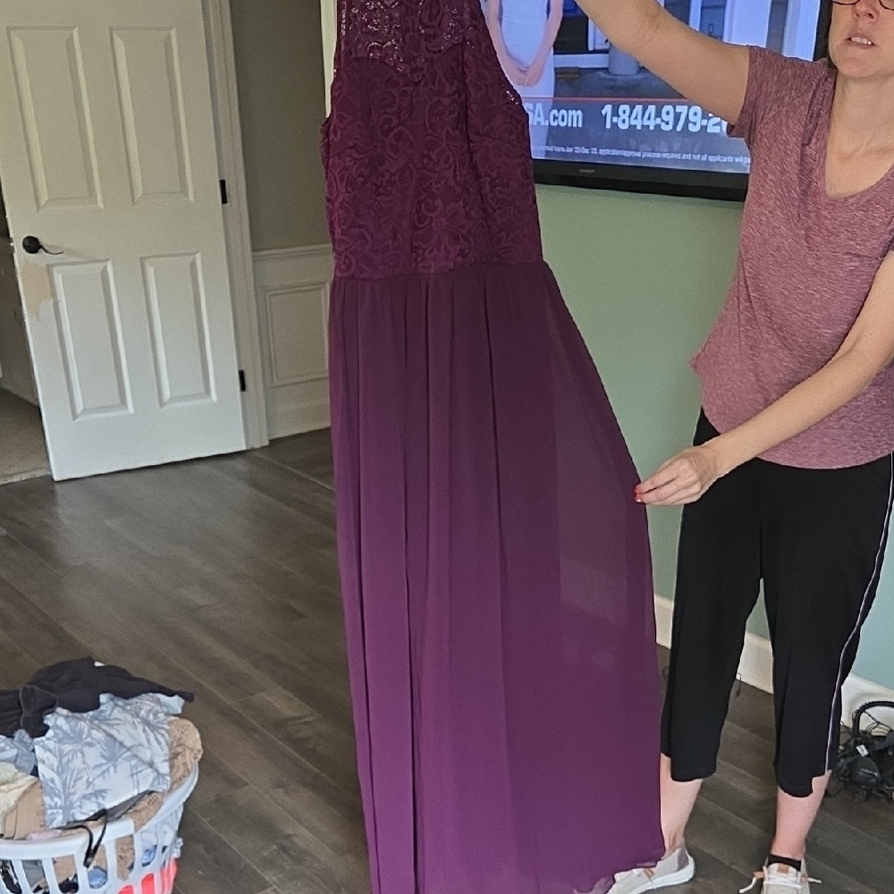 Elegant Purple Lace Gown